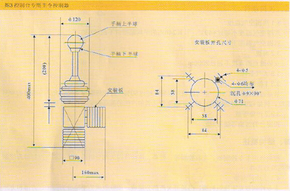 QT4B系列起重机控制台外形尺寸