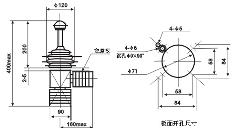 DQT1系列起重机控制器外形尺寸