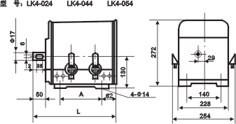 LK4系列主令控制器外形尺寸