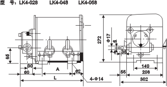 LK4系列主令控制器外形尺寸
