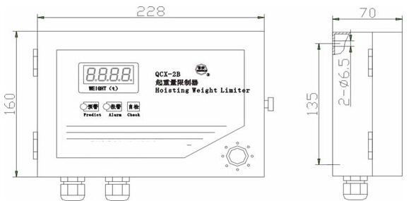 QCX-2B系列超载限制器尺寸图